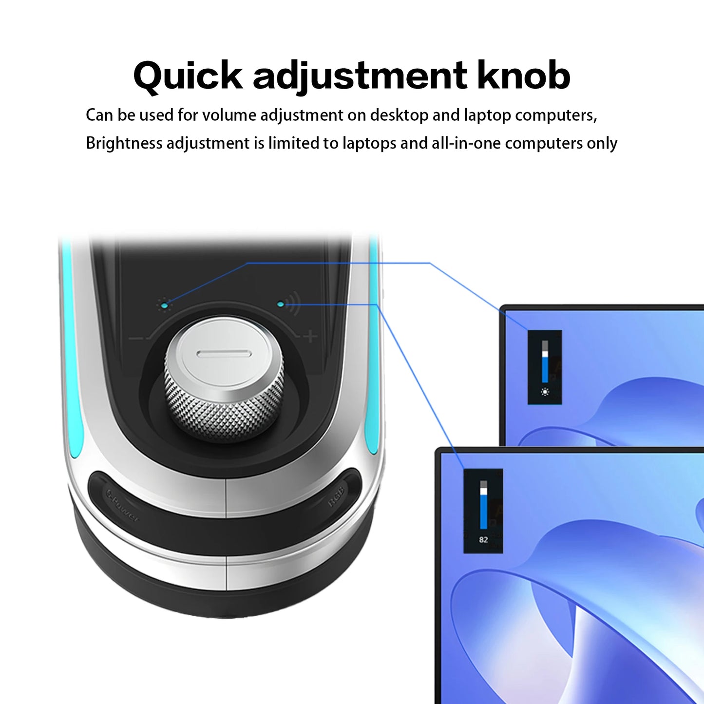 Fanxoo G-power Mouse wireless charging dock for Logitech G502 G502X Plus GPW G903 G703 wireless charging with RGB light computer volume control knob