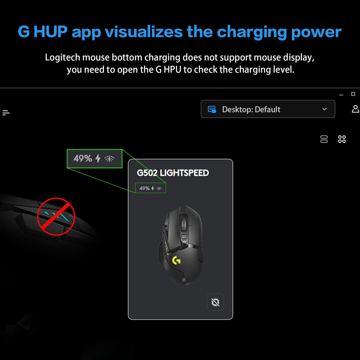 Fanxoo G-power Mouse wireless charging dock for Logitech G502 G502X Plus GPW G903 G703 wireless charging with RGB light computer volume control knob