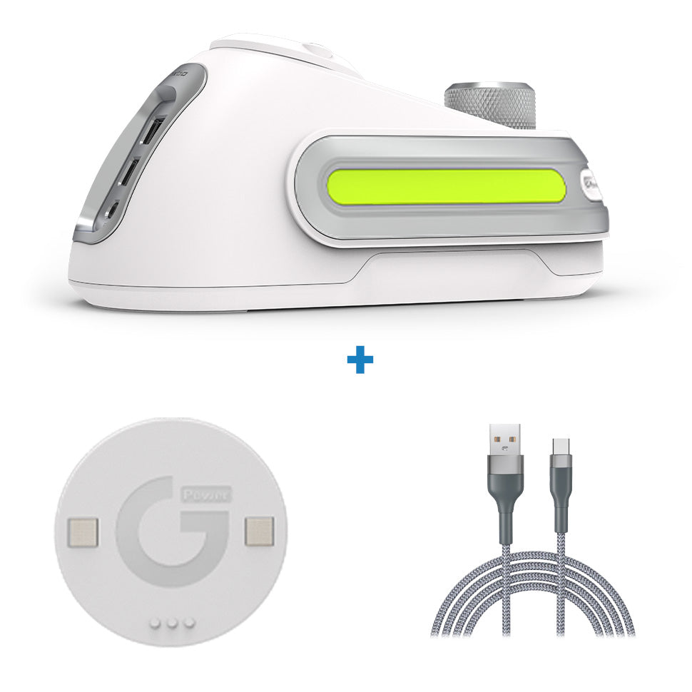 Fanxoo G-power Mouse wireless charging dock for Logitech G502 G502X Plus GPW G903 G703 wireless charging with RGB light computer volume control knob