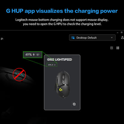 Fanxoo G-power Mouse wireless charging base for Logitech G502 G502X Plus GPW G903 with RGB light computer volume control knob