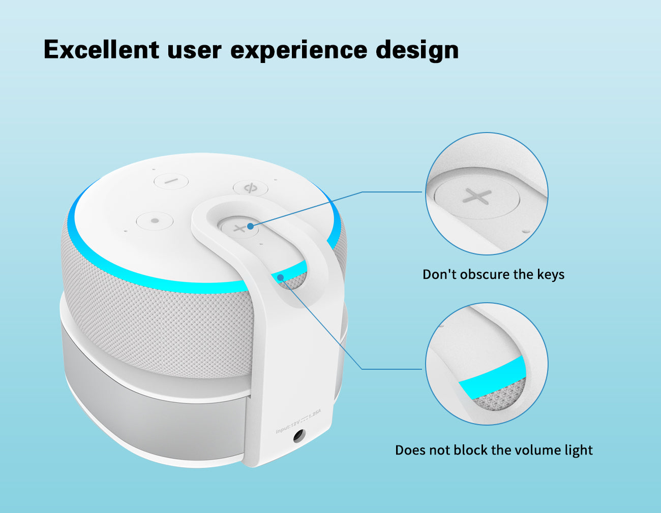 Fanxoo ED3 Battery Base for Echo Dot 3rd Gen, Portable Charging Power for Echo Dot 3rd, Speaker Echo Dot Auxiliary Power Accessories (Not Include Echo Dot 3rd speaker)