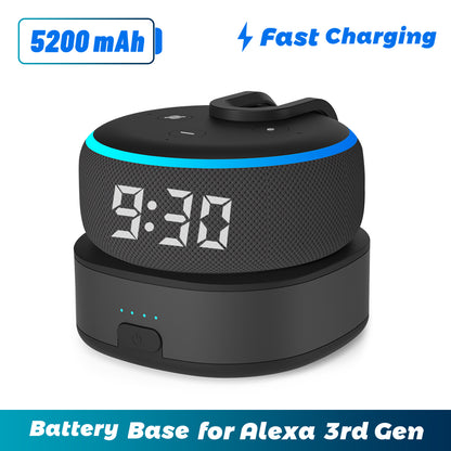 Fanxoo ED3 Battery Base for Echo Dot 3rd Gen, Portable Charging Power for Echo Dot 3rd, Speaker Echo Dot Auxiliary Power Accessories (Not Include Echo Dot 3rd speaker)